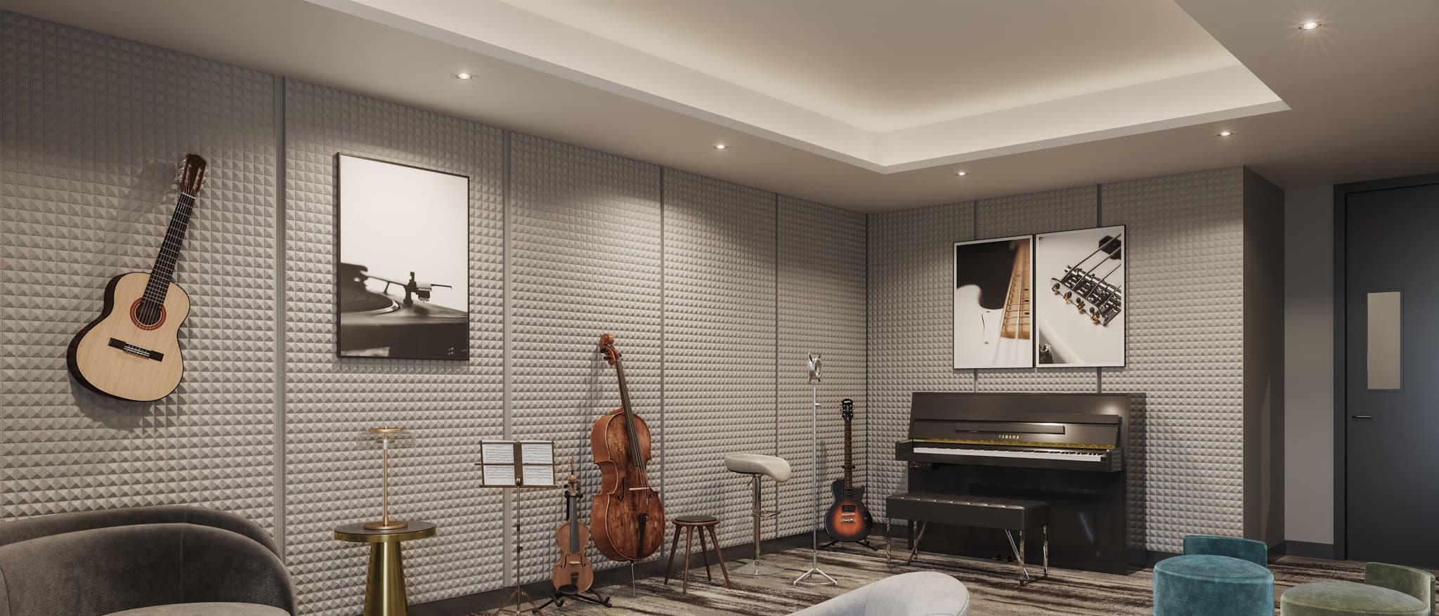 Luxury condominium music studio